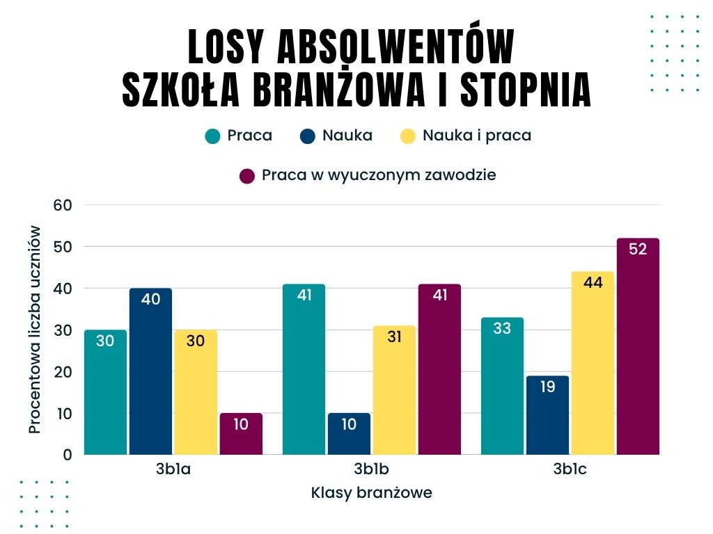 Wykres losów absolwentów Szkoły Branżowej